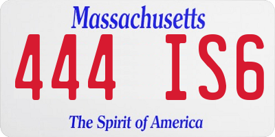 MA license plate 444IS6