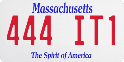 MA license plate 444IT1