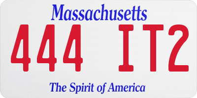 MA license plate 444IT2
