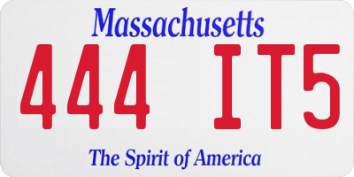 MA license plate 444IT5