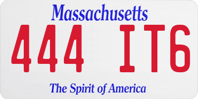 MA license plate 444IT6