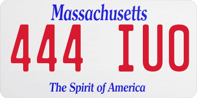 MA license plate 444IU0