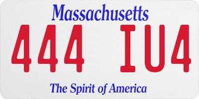 MA license plate 444IU4