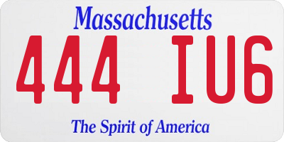 MA license plate 444IU6
