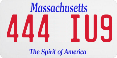 MA license plate 444IU9