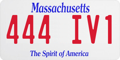 MA license plate 444IV1