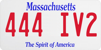 MA license plate 444IV2
