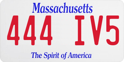 MA license plate 444IV5