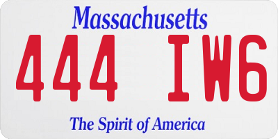 MA license plate 444IW6