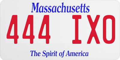 MA license plate 444IX0