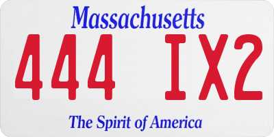 MA license plate 444IX2
