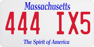 MA license plate 444IX5