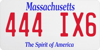 MA license plate 444IX6