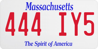 MA license plate 444IY5