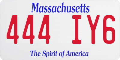 MA license plate 444IY6
