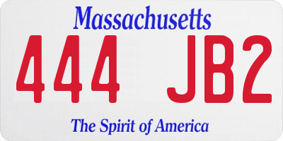 MA license plate 444JB2
