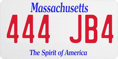 MA license plate 444JB4