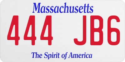 MA license plate 444JB6