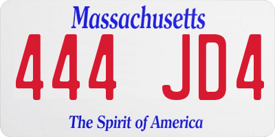 MA license plate 444JD4