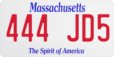 MA license plate 444JD5