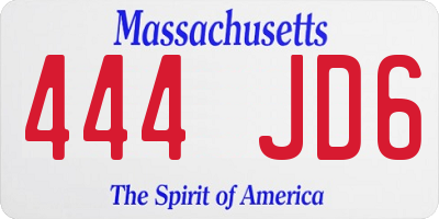 MA license plate 444JD6