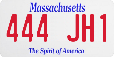 MA license plate 444JH1
