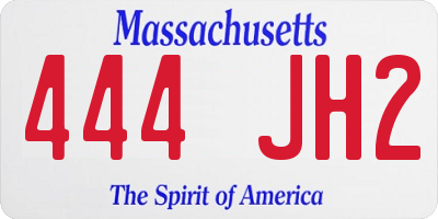 MA license plate 444JH2