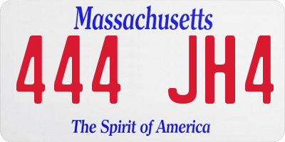 MA license plate 444JH4