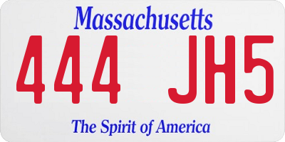 MA license plate 444JH5