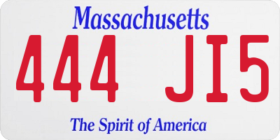 MA license plate 444JI5