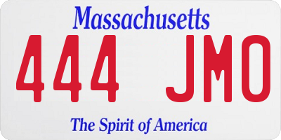 MA license plate 444JM0