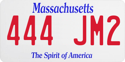 MA license plate 444JM2