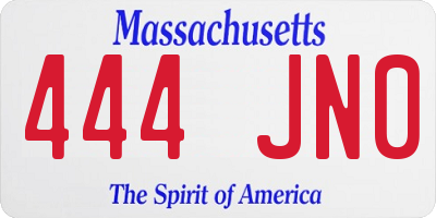 MA license plate 444JN0
