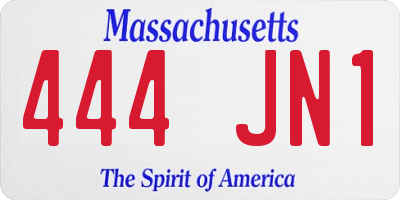 MA license plate 444JN1