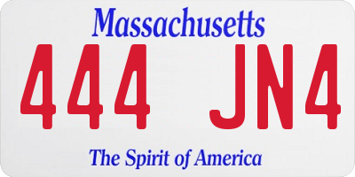 MA license plate 444JN4