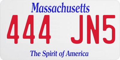 MA license plate 444JN5