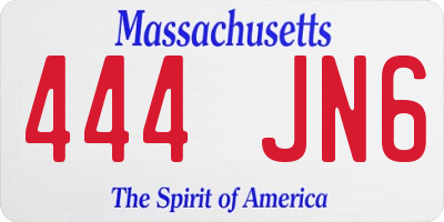 MA license plate 444JN6