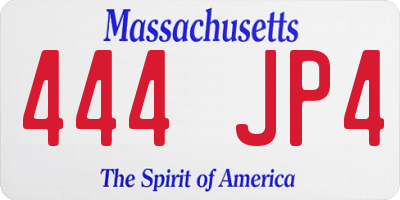 MA license plate 444JP4