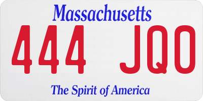 MA license plate 444JQ0