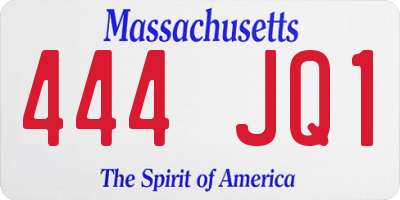 MA license plate 444JQ1