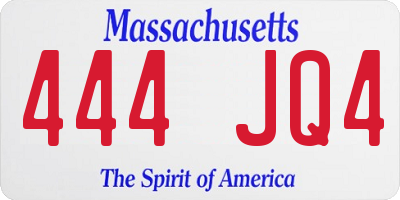 MA license plate 444JQ4