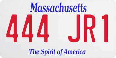 MA license plate 444JR1