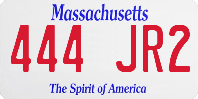 MA license plate 444JR2