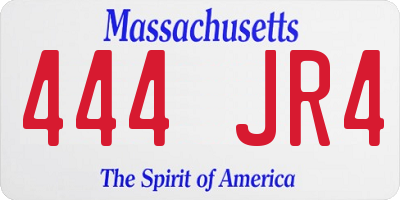 MA license plate 444JR4