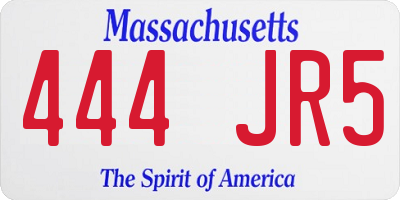 MA license plate 444JR5