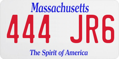 MA license plate 444JR6