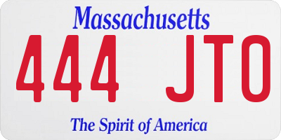 MA license plate 444JT0