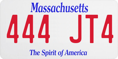 MA license plate 444JT4