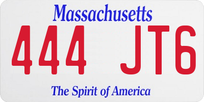 MA license plate 444JT6