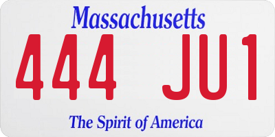 MA license plate 444JU1